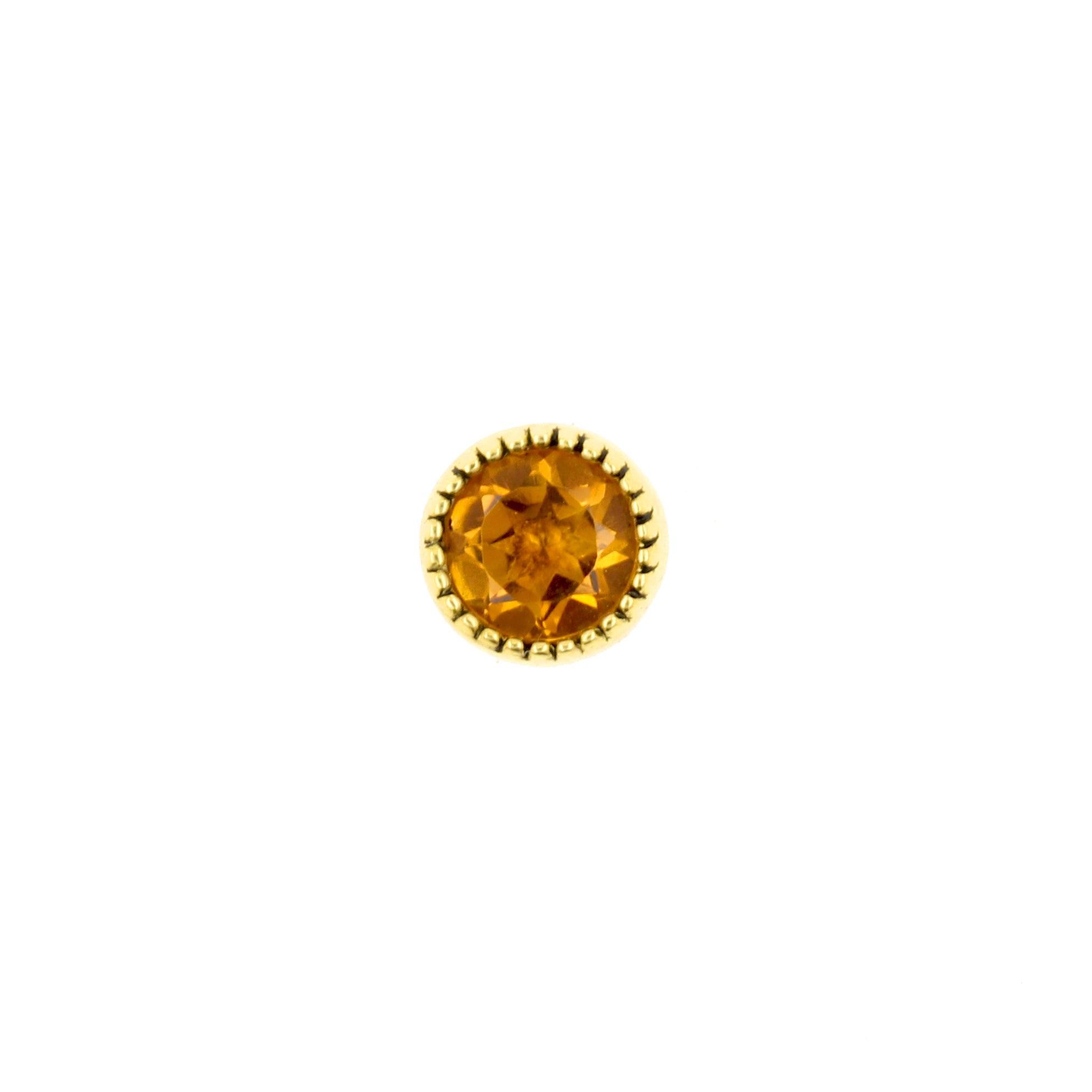 18 Karat Gold Vintage Citrine Round Orange