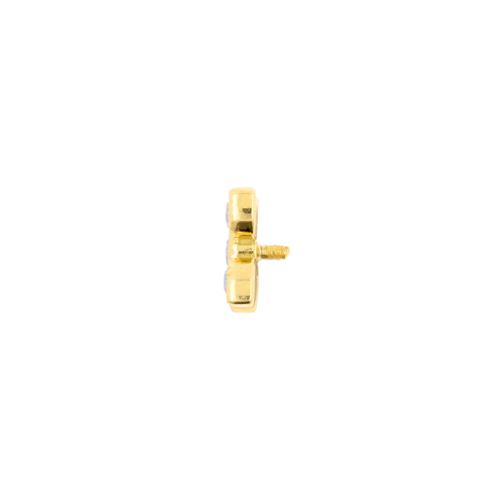 18 Karat Gold Zirconia Vintage Cross