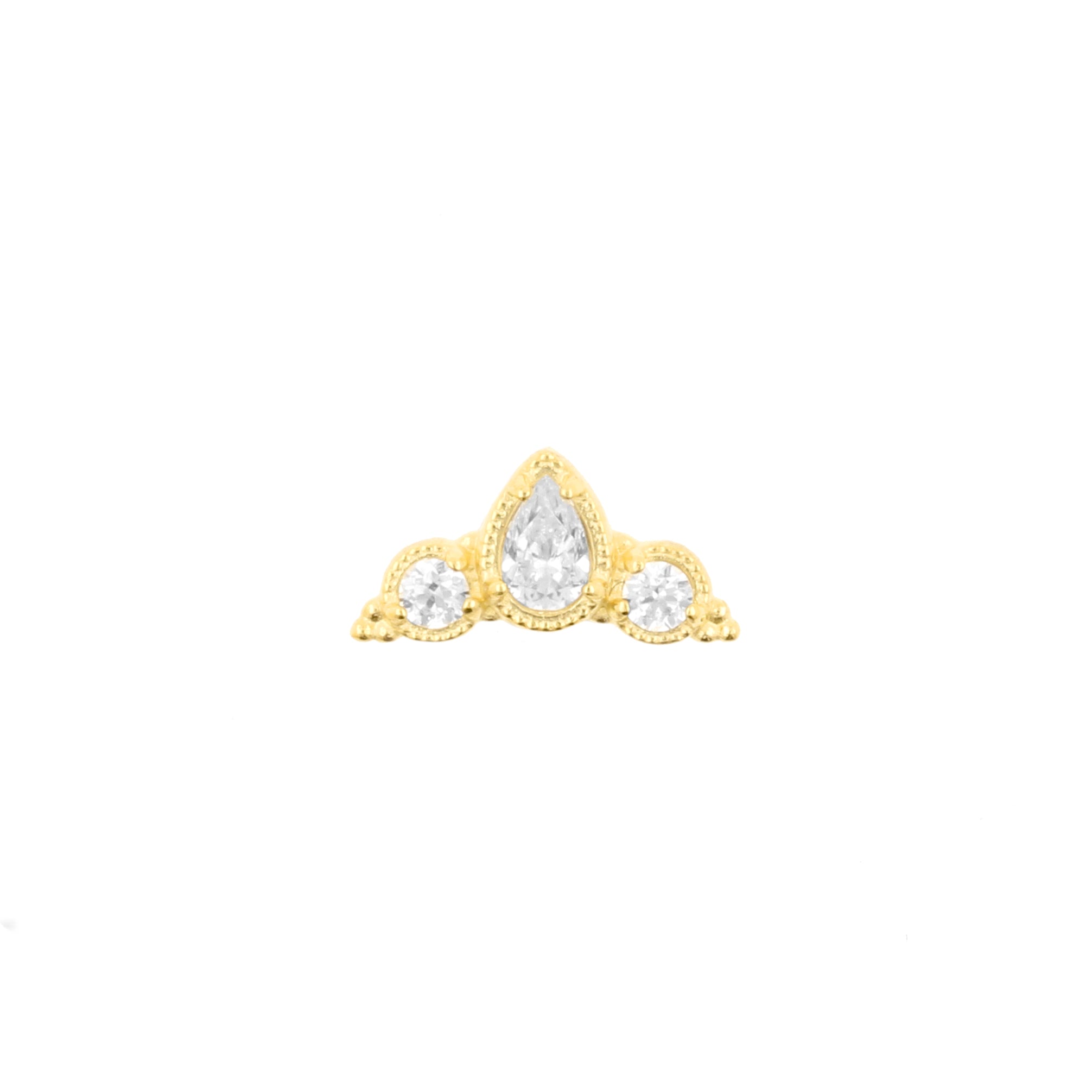 18 Karat Gold Zirconia Vintage Crown