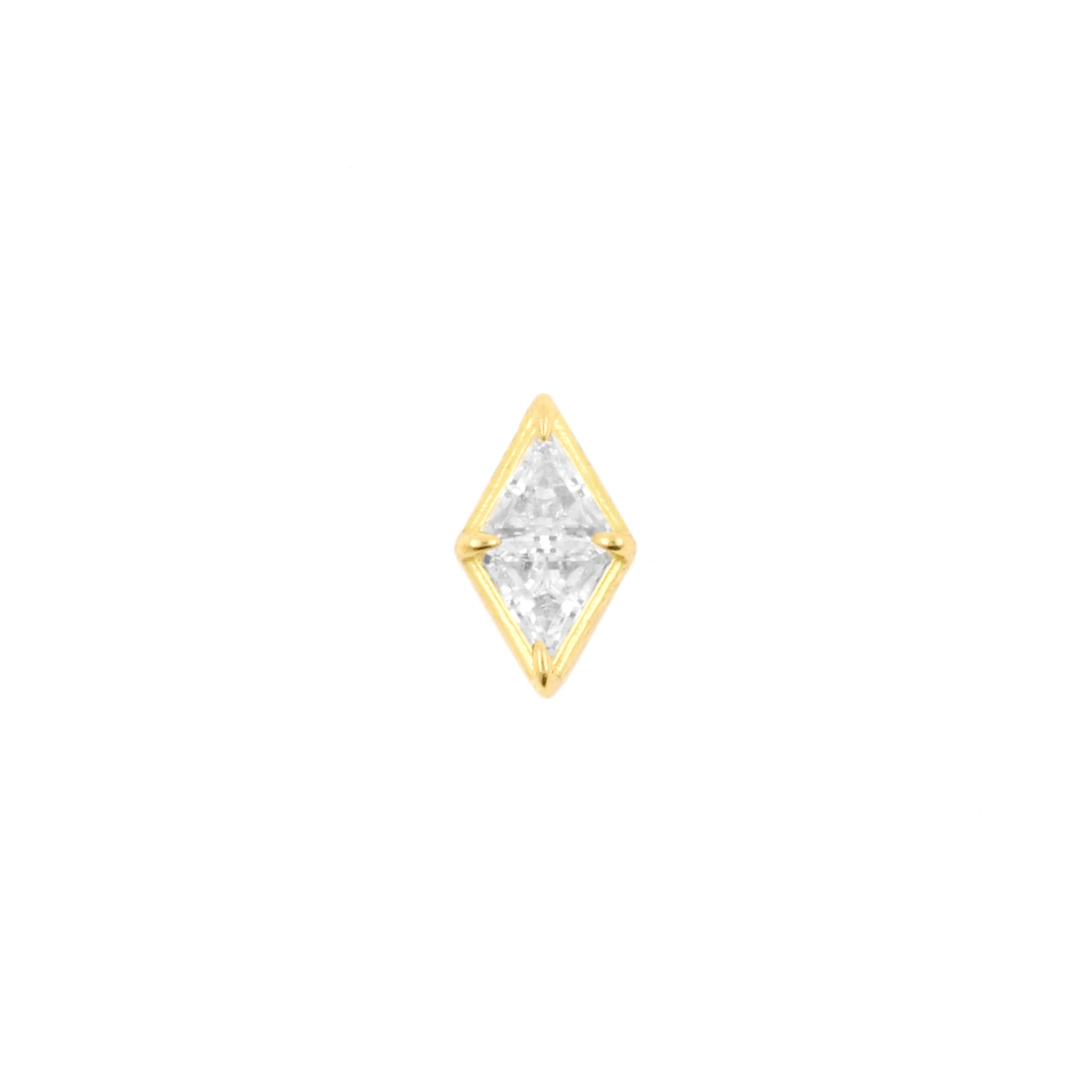 18 Karat Gold Zirconia Diamond Shape