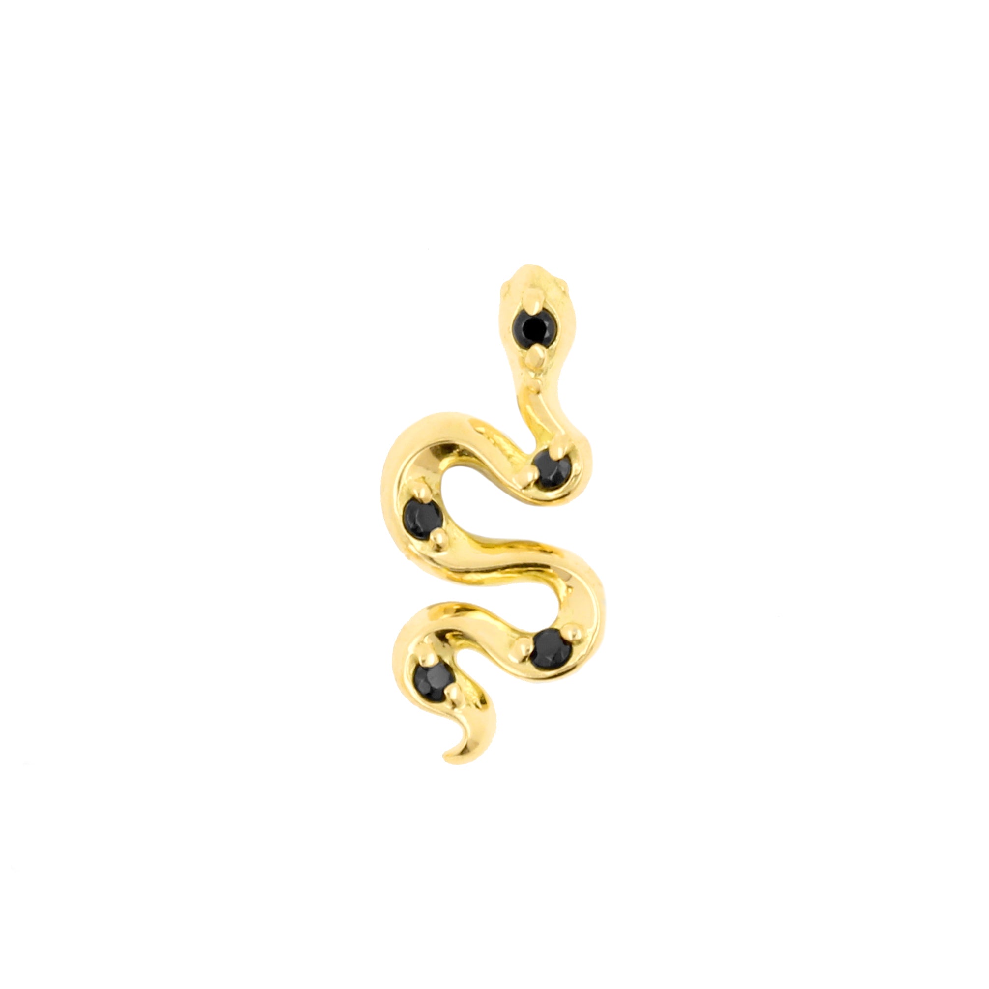 18 Karat Gold Spinel Snake Black