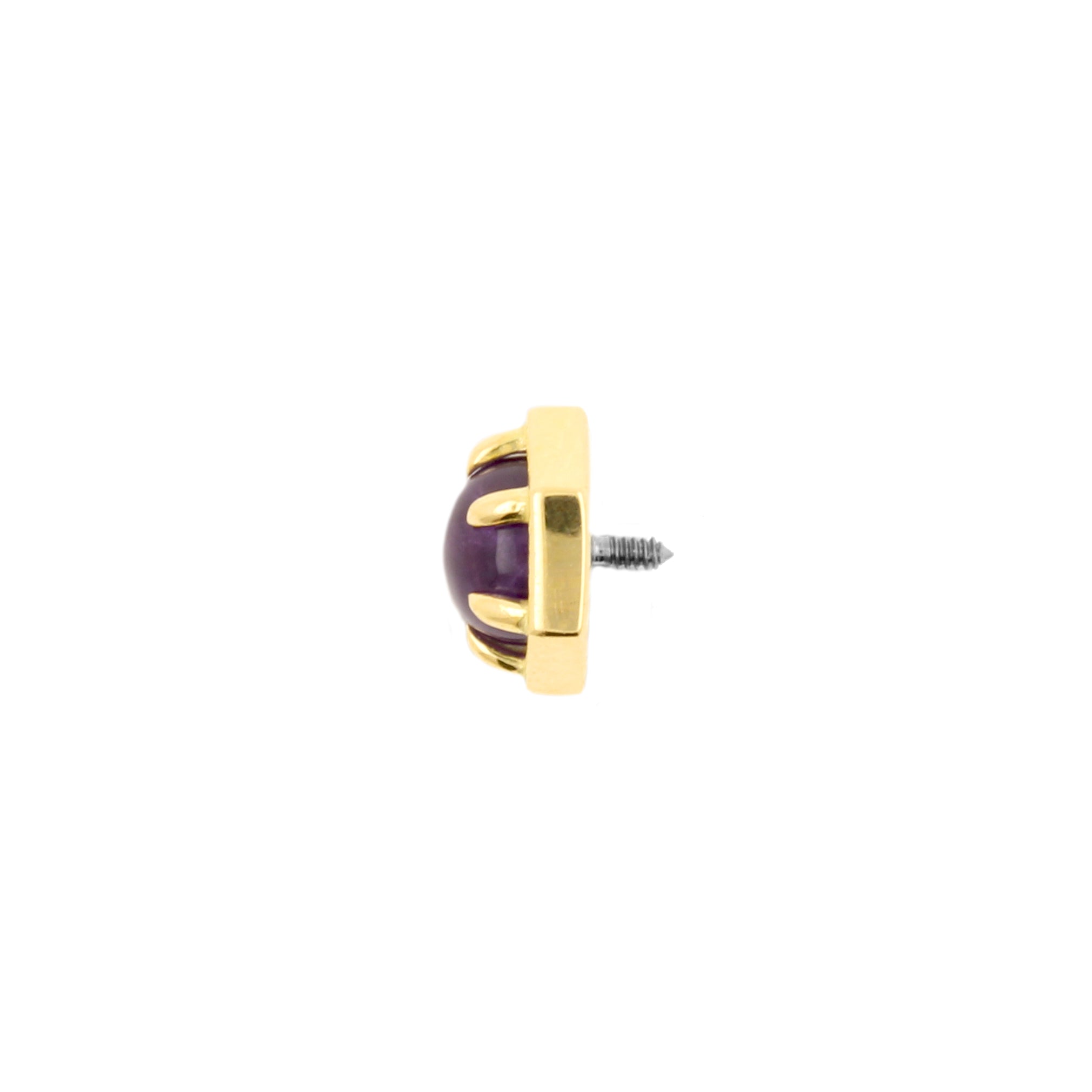 18 Karat Gold Amethyst Cabochon Hexagon