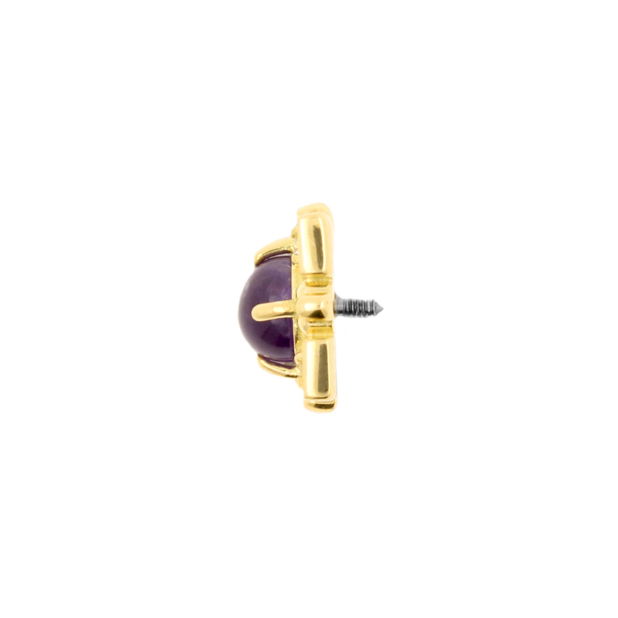 18 Karat Gold Amethyst Cabochon Square