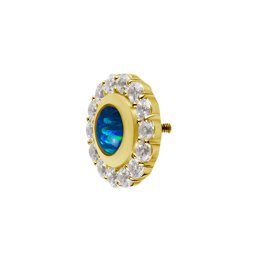 18 Karat Gold Vintage Opal Zirconia - Round