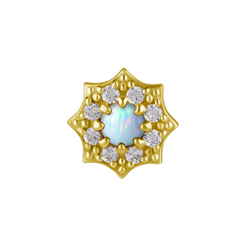 18 Karat Gold Vintage Opal Zirconia - Star