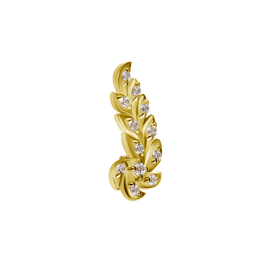 18 Karat Gold Zirconia Fern - Left