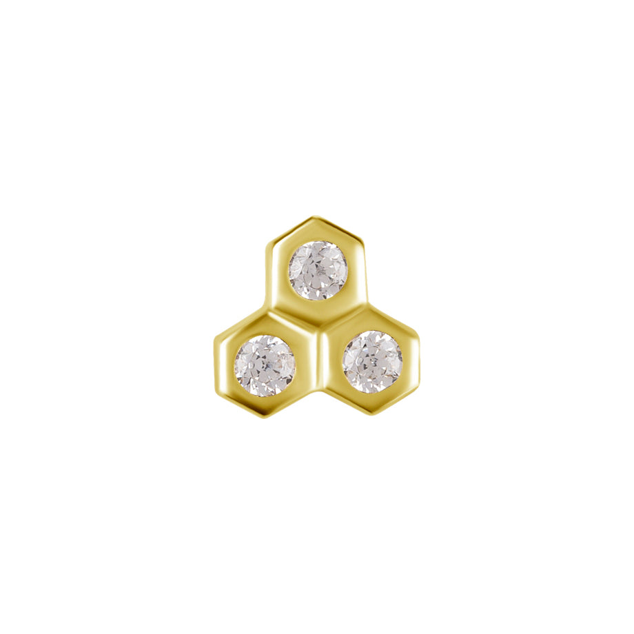 18 Karat Gold Zirconia Honeycomb