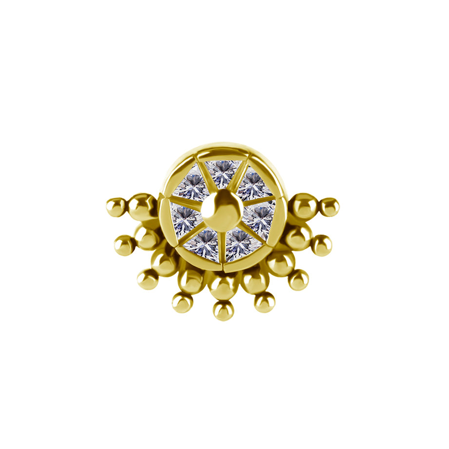 18 Karat Gold Zirconia Vintage Wheel