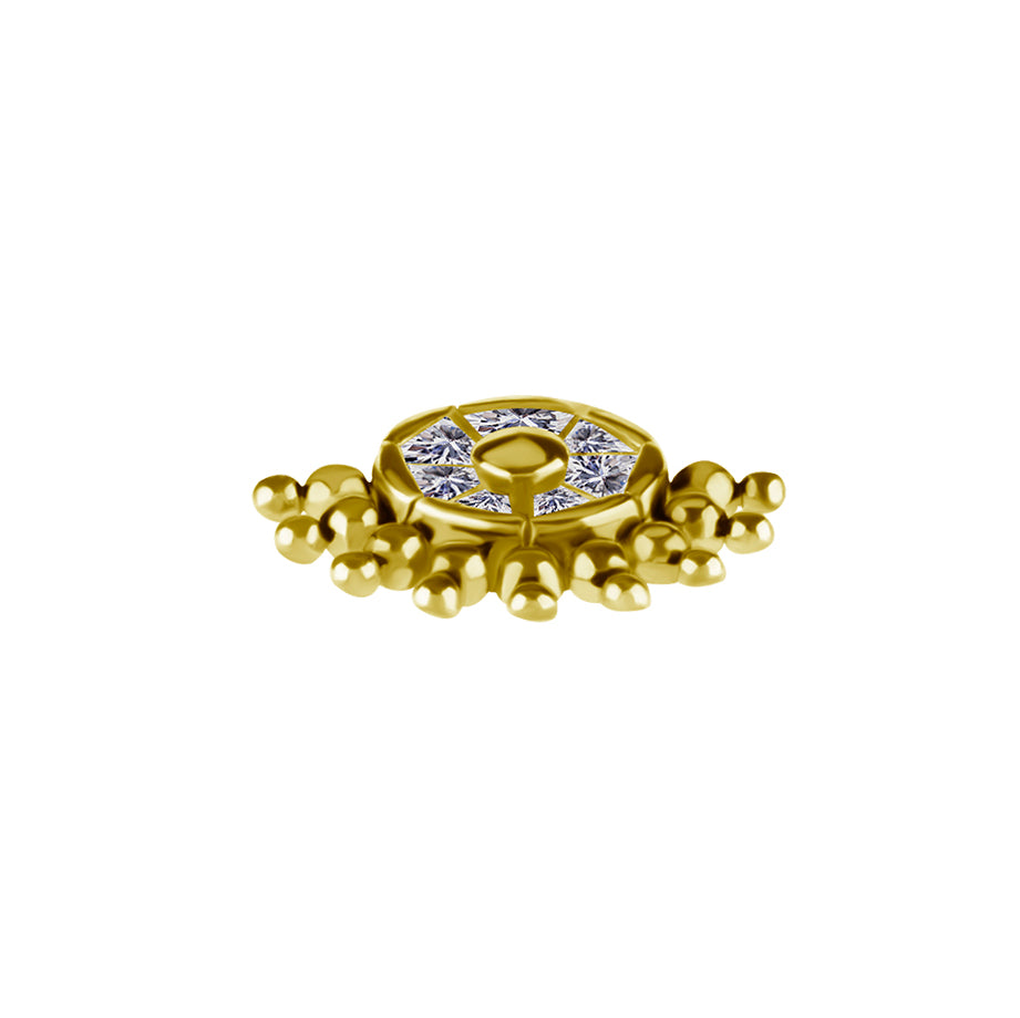 18 Karat Gold Zirconia Vintage Wheel