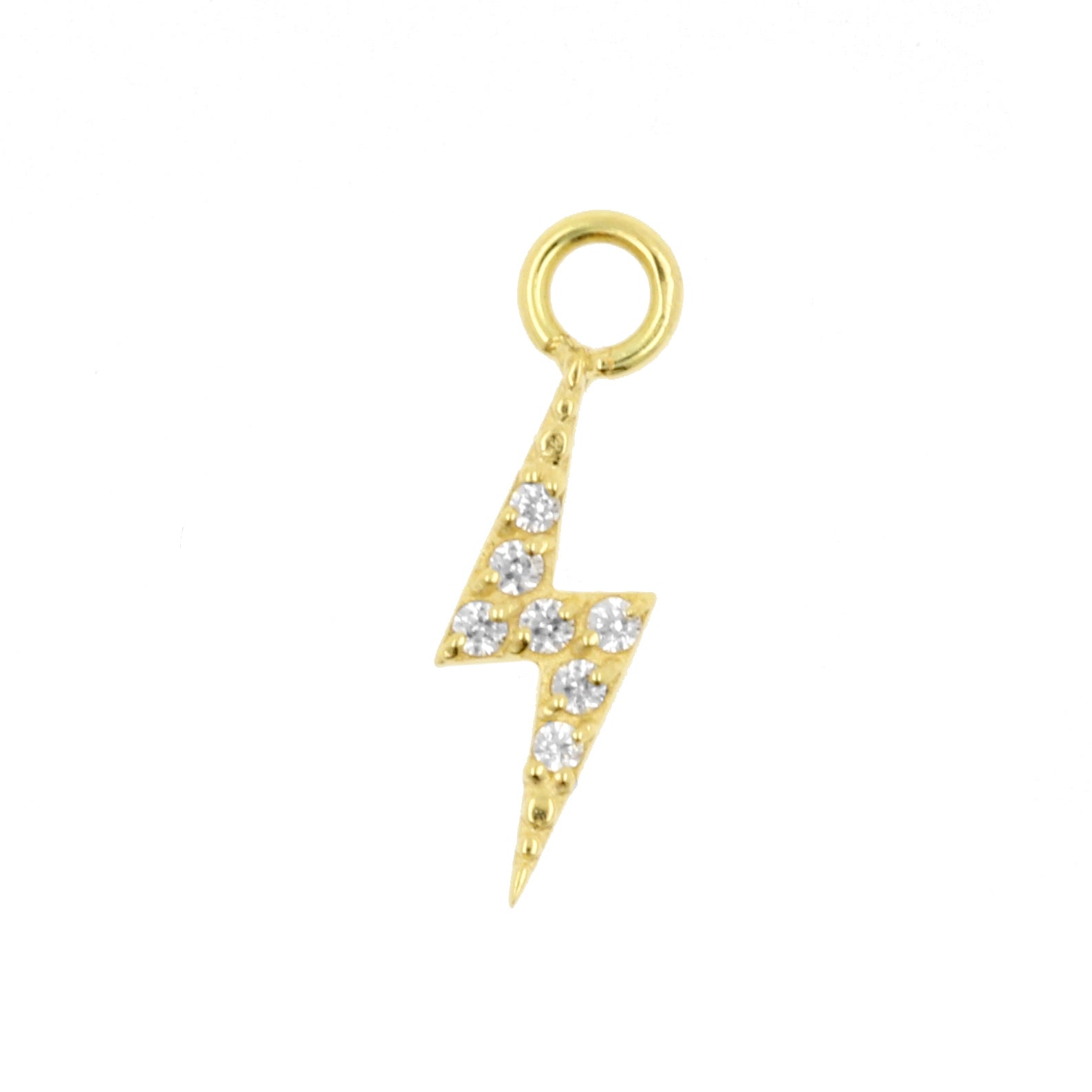 18 Karat Gold Click Ring Charm - Zirconia Flash