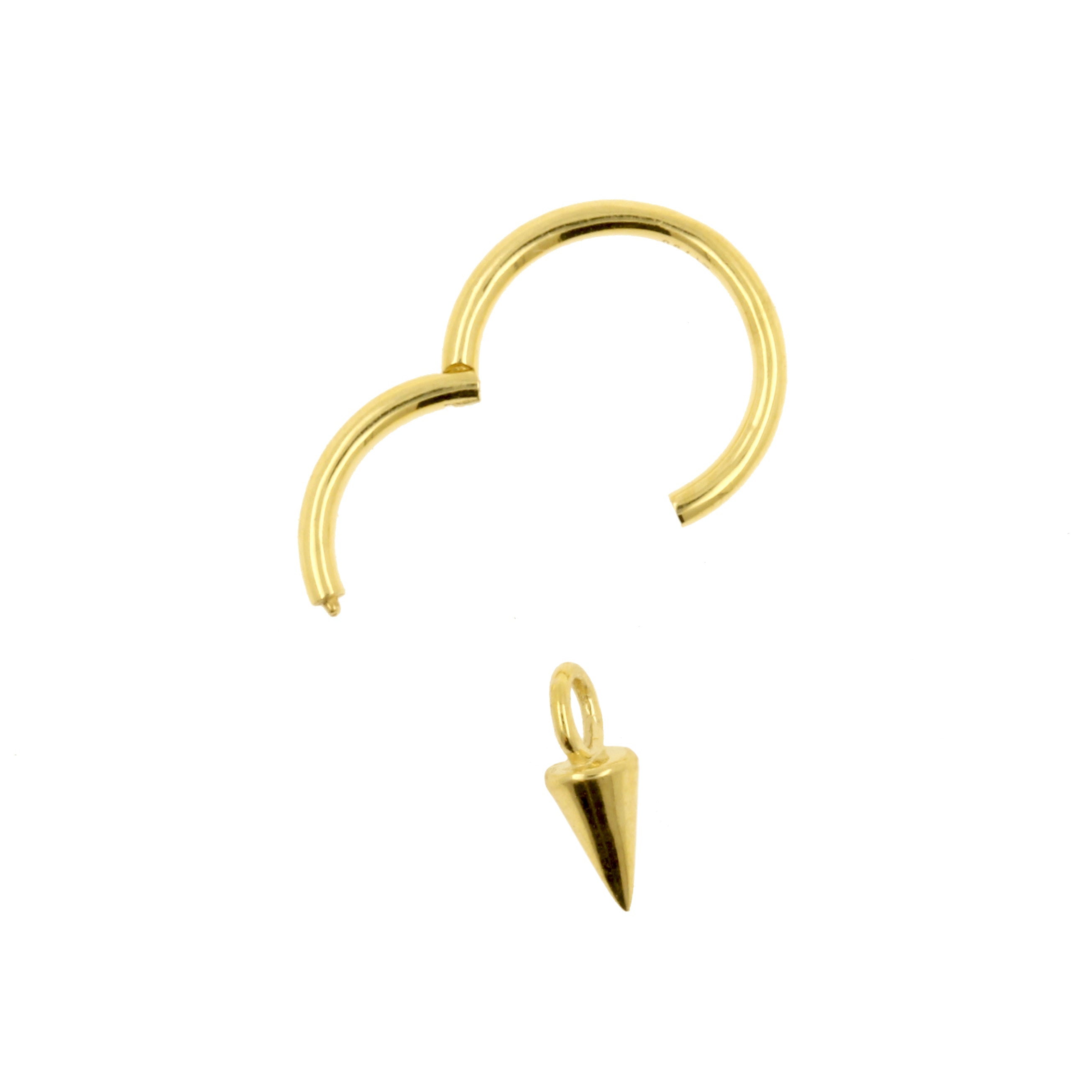 18 Karat Gold Click Ring Charm - Spike Small