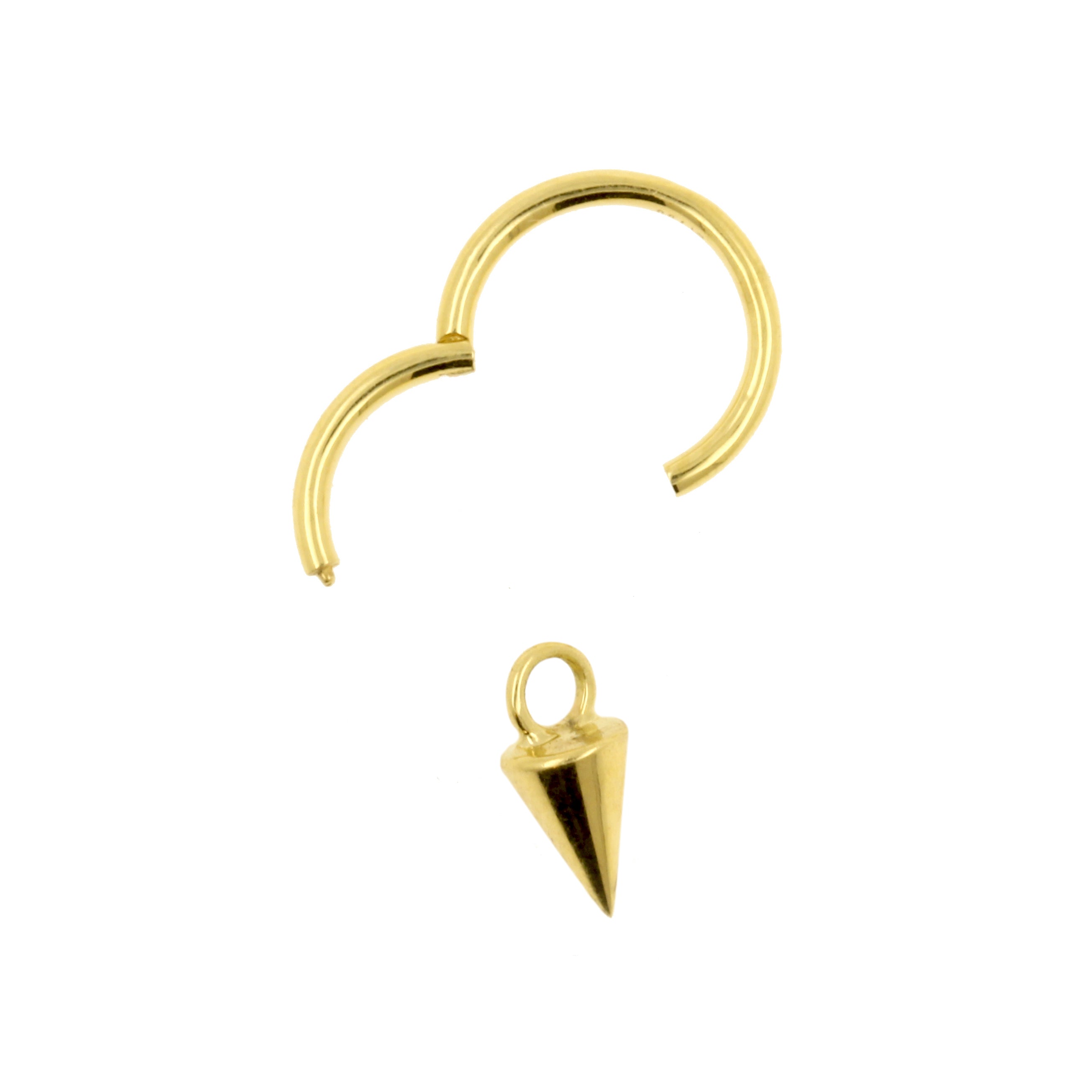 18 Karat Gold Click Ring Charm - Spike