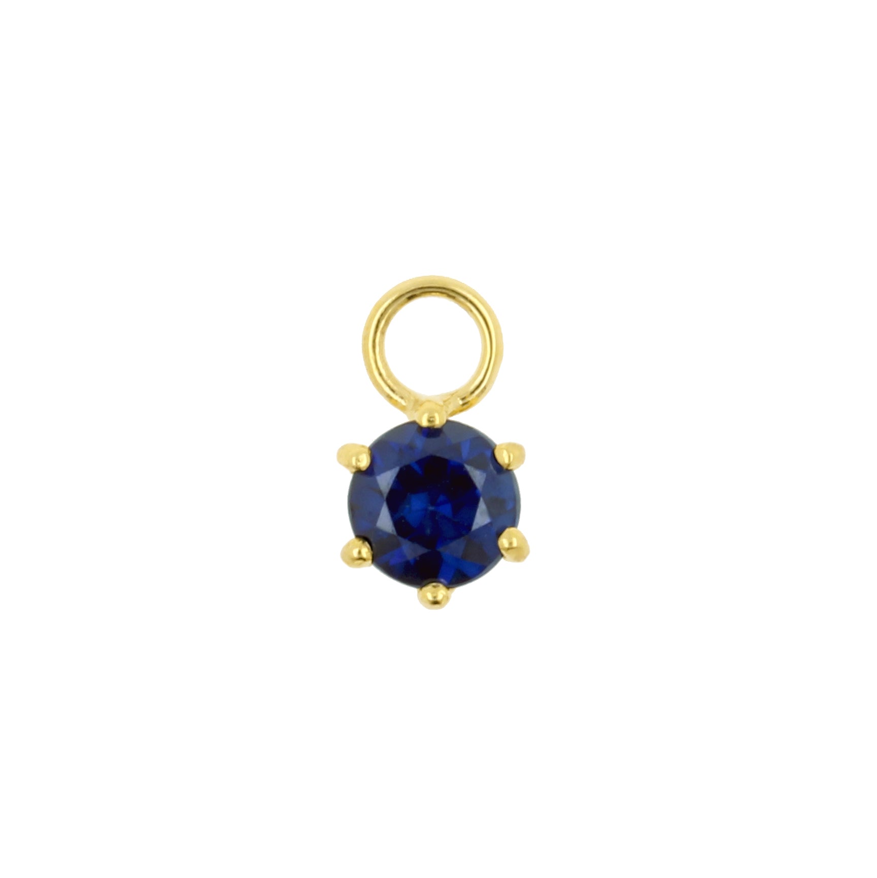 18 Karat Gold Click Ring Charm - Diffusion Sapphire Round