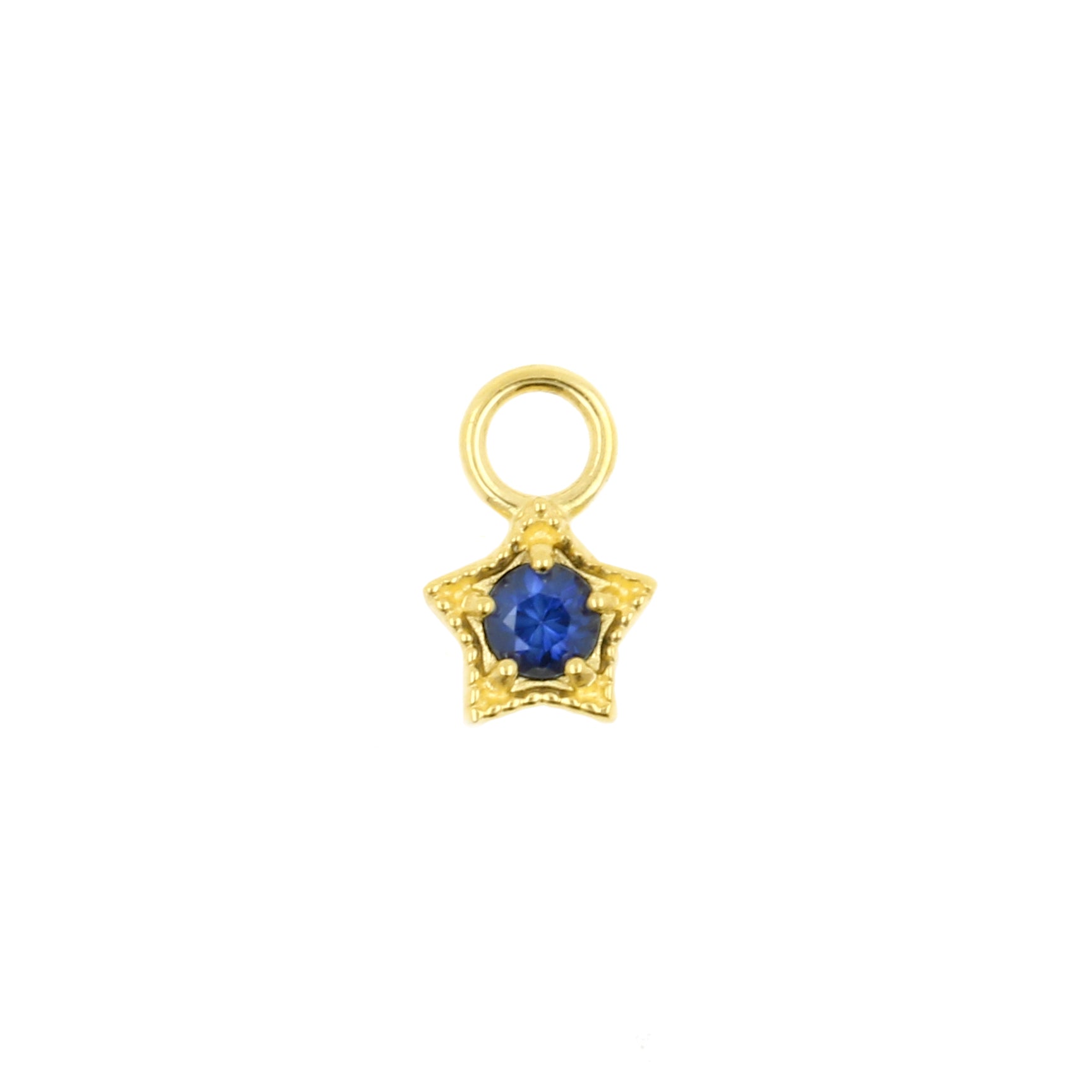 18 Karat Gold Click Ring Charm - Diffusion Sapphire Star