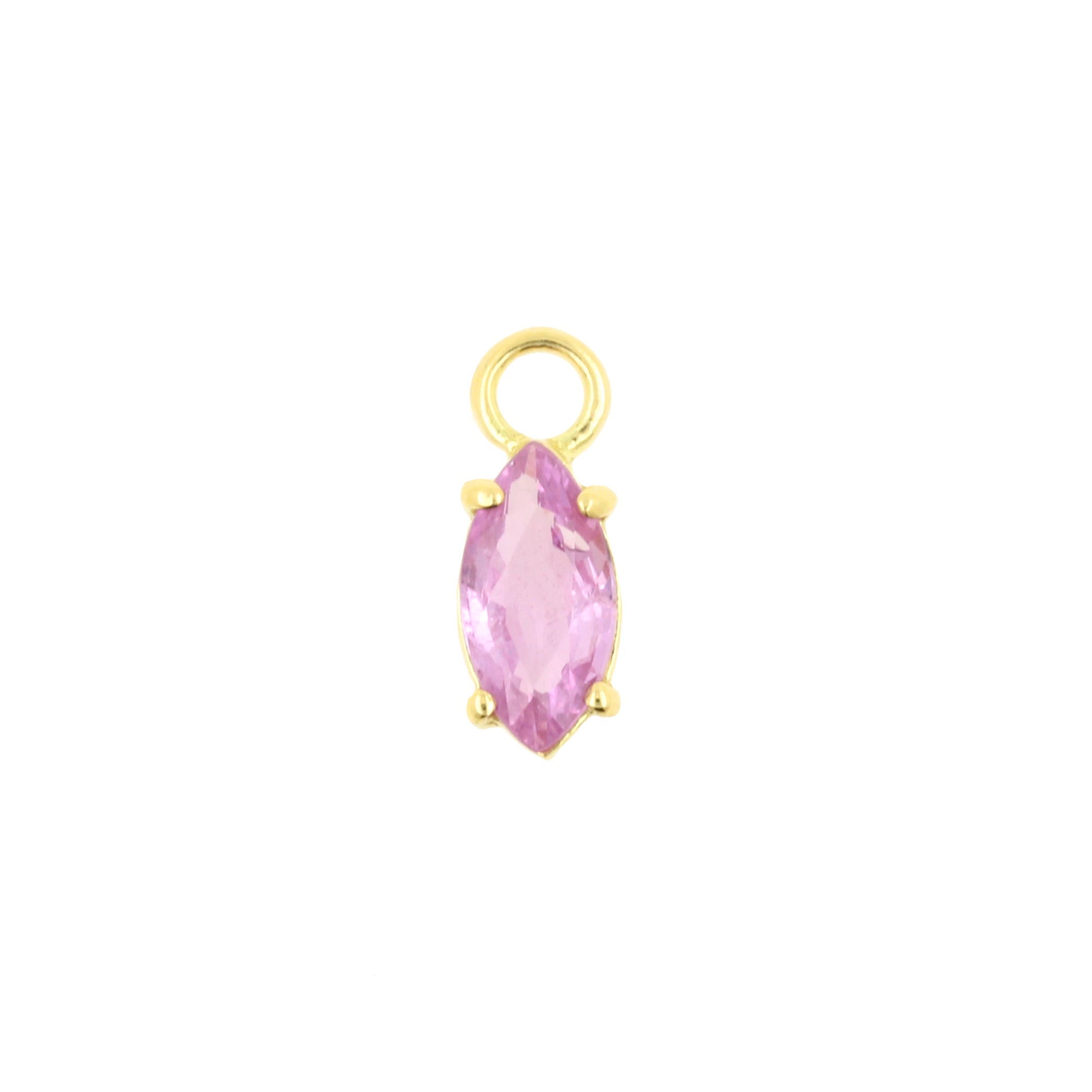 18 Karat Gold Click Ring Charm - Marquise Pink Sapphire