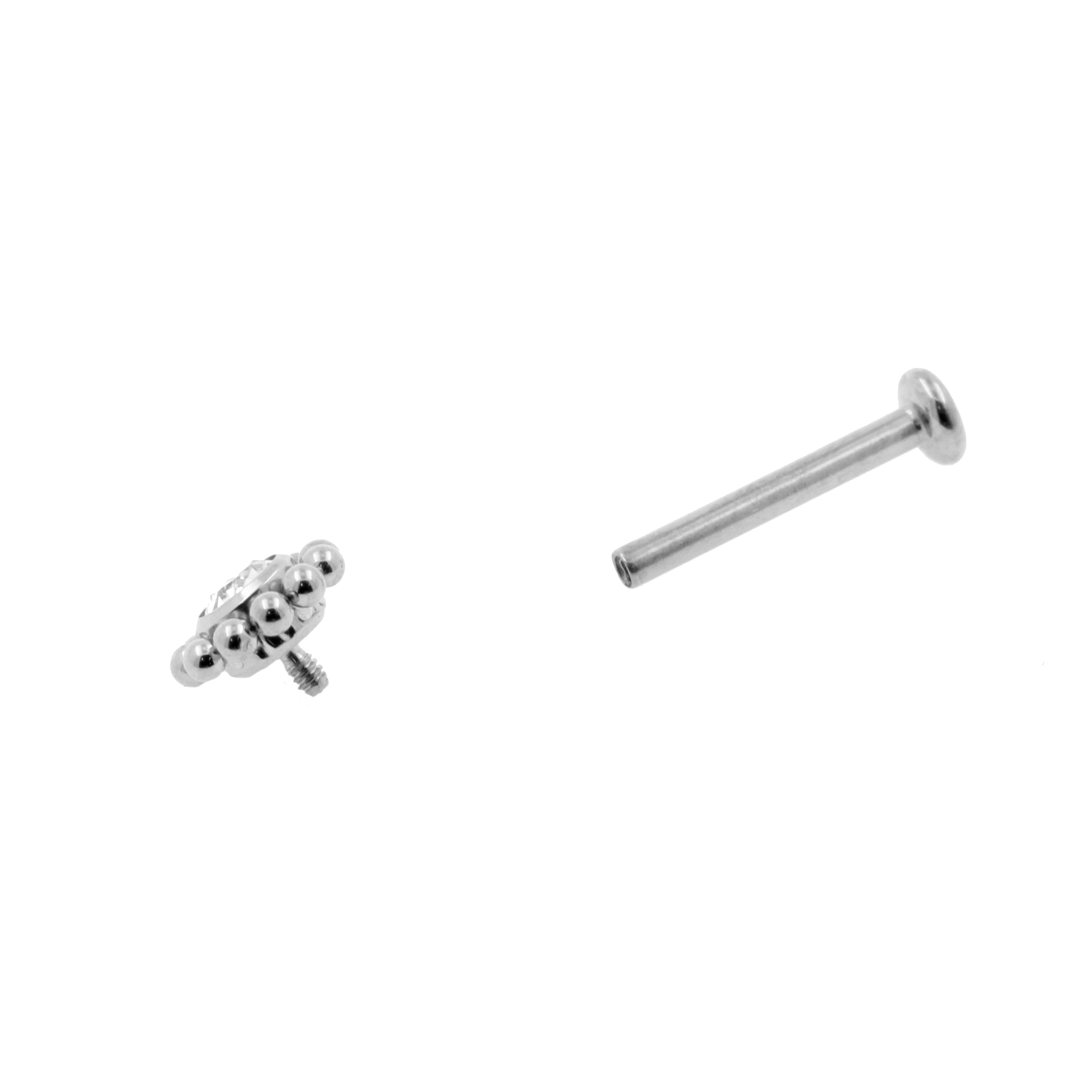 Titanium Labret Stud - 3 mm Disc Zilver