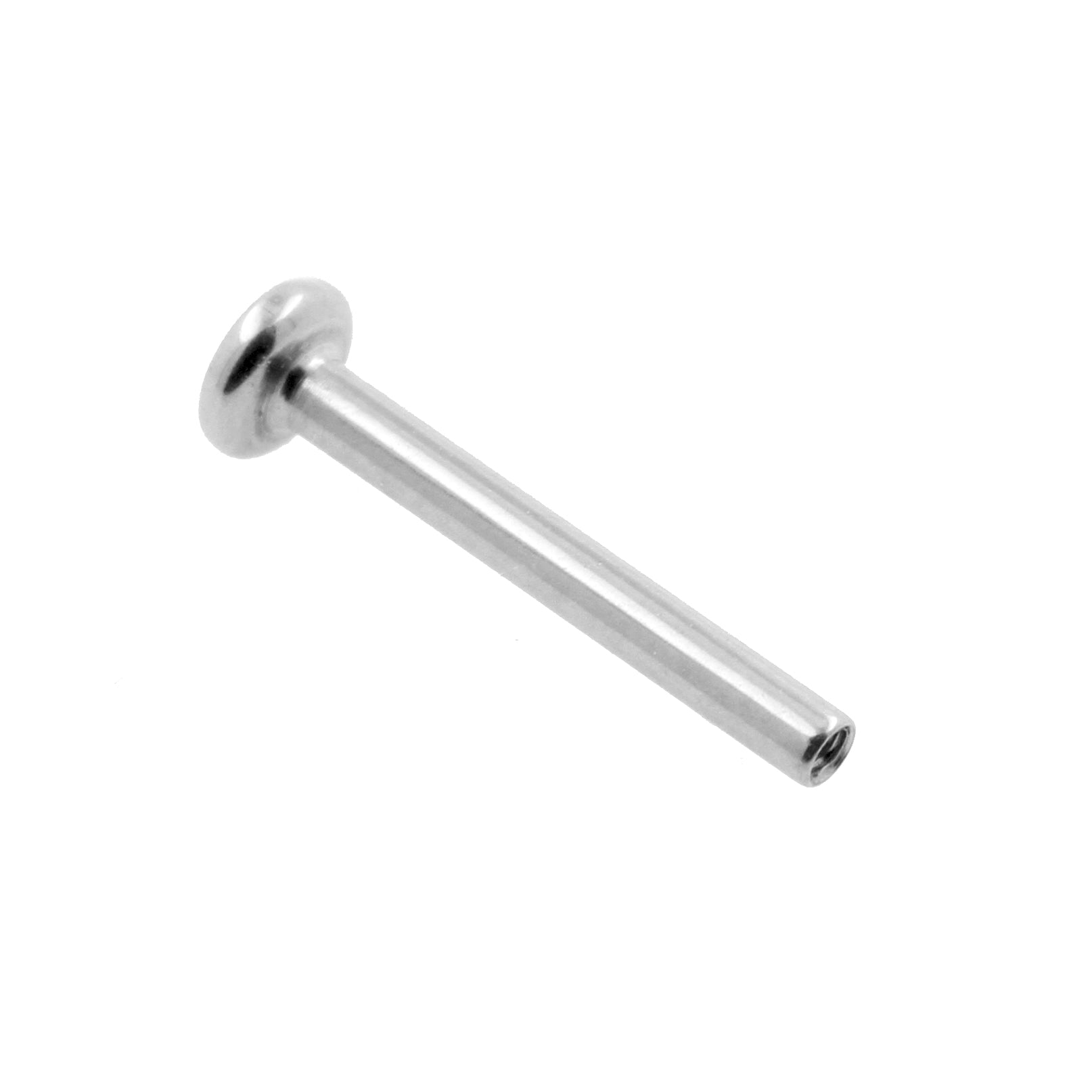 Titanium Labret Stud - 3 mm Disc Silver