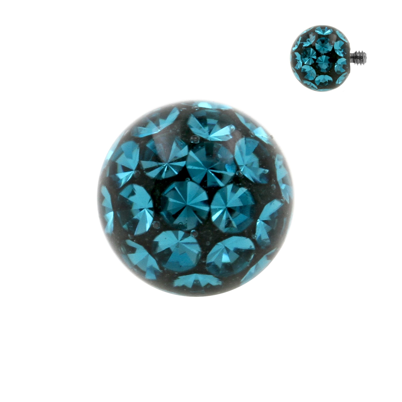 Titanium Multi-Jewelled Ball Blue Zircon