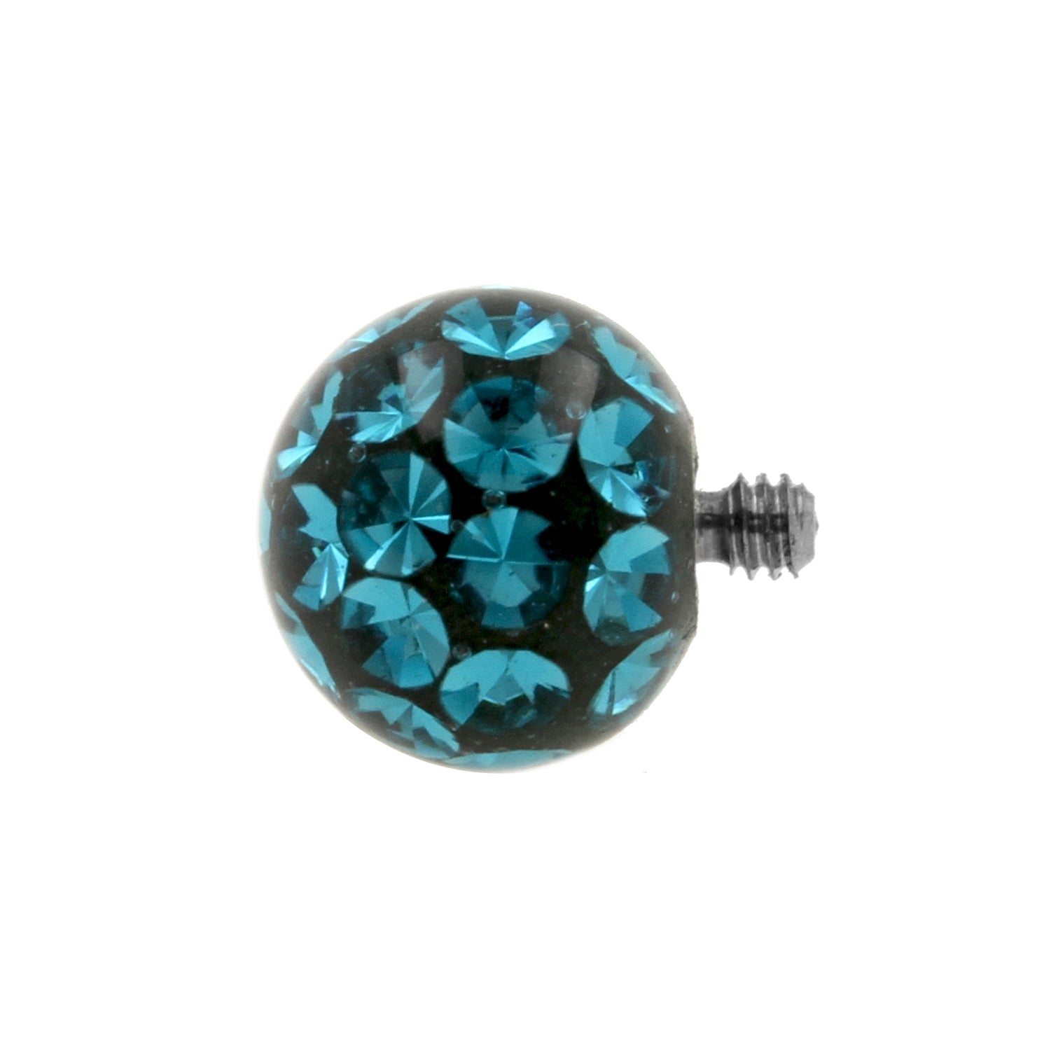 Titanium Multi-Jewelled Ball Blue Zircon