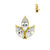 Surgical Steel Marquise Zirconia Cluster Gold