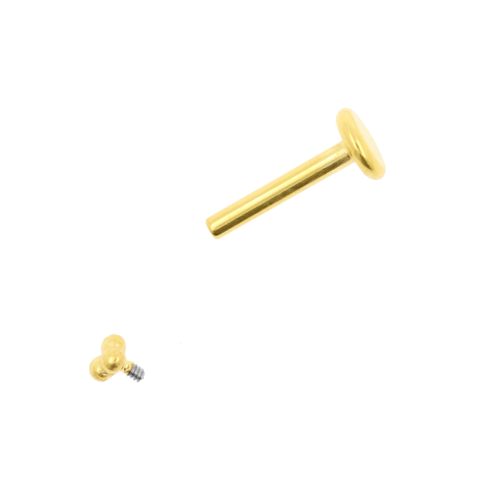 Chirurgisch Staal Labret Stud - Triple Dots 2,5mm Goud