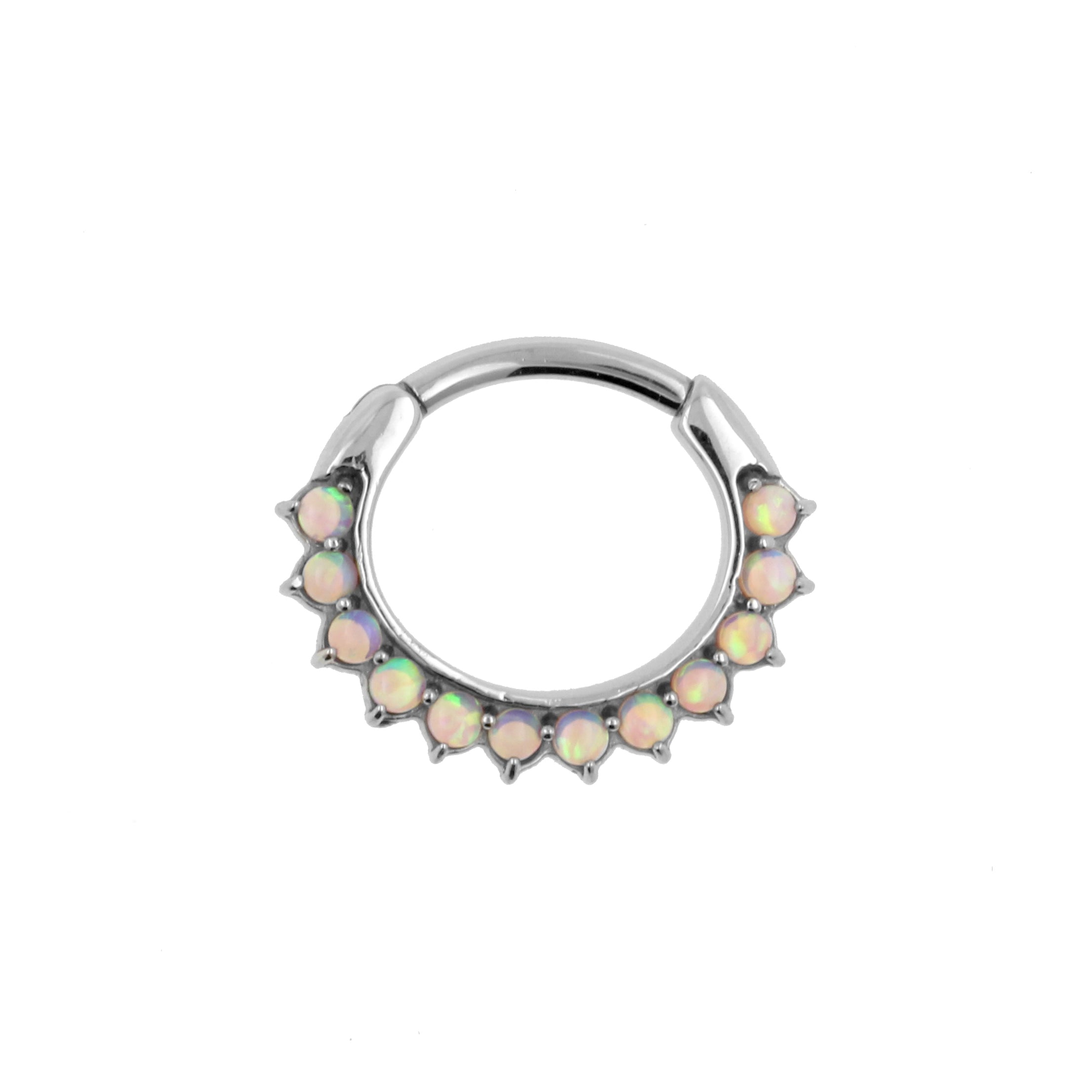 Surgical Steel Opal Sunflower Ring Red Opal