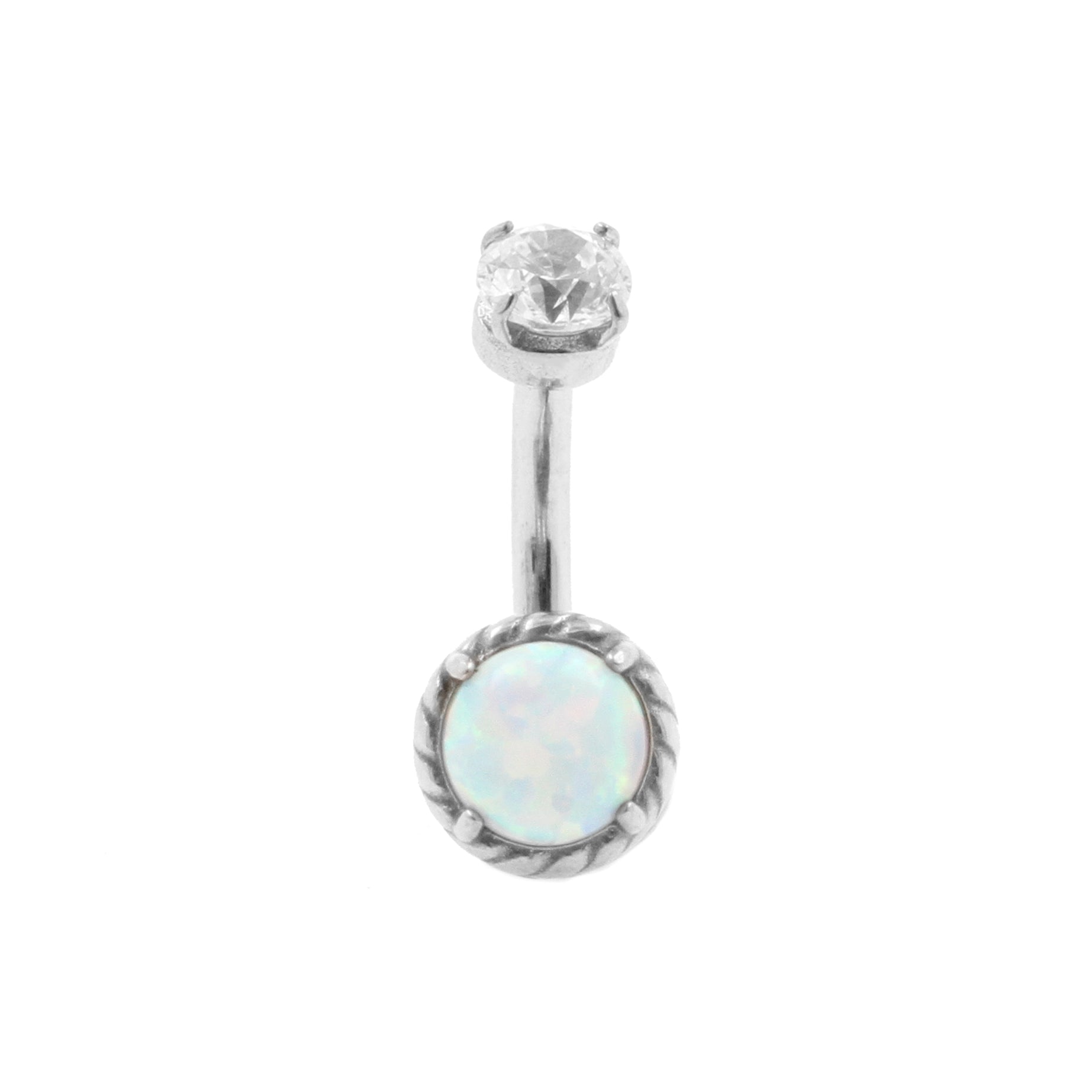 Surgical Steel Opal Zirconia - Rook Piercing White Opal