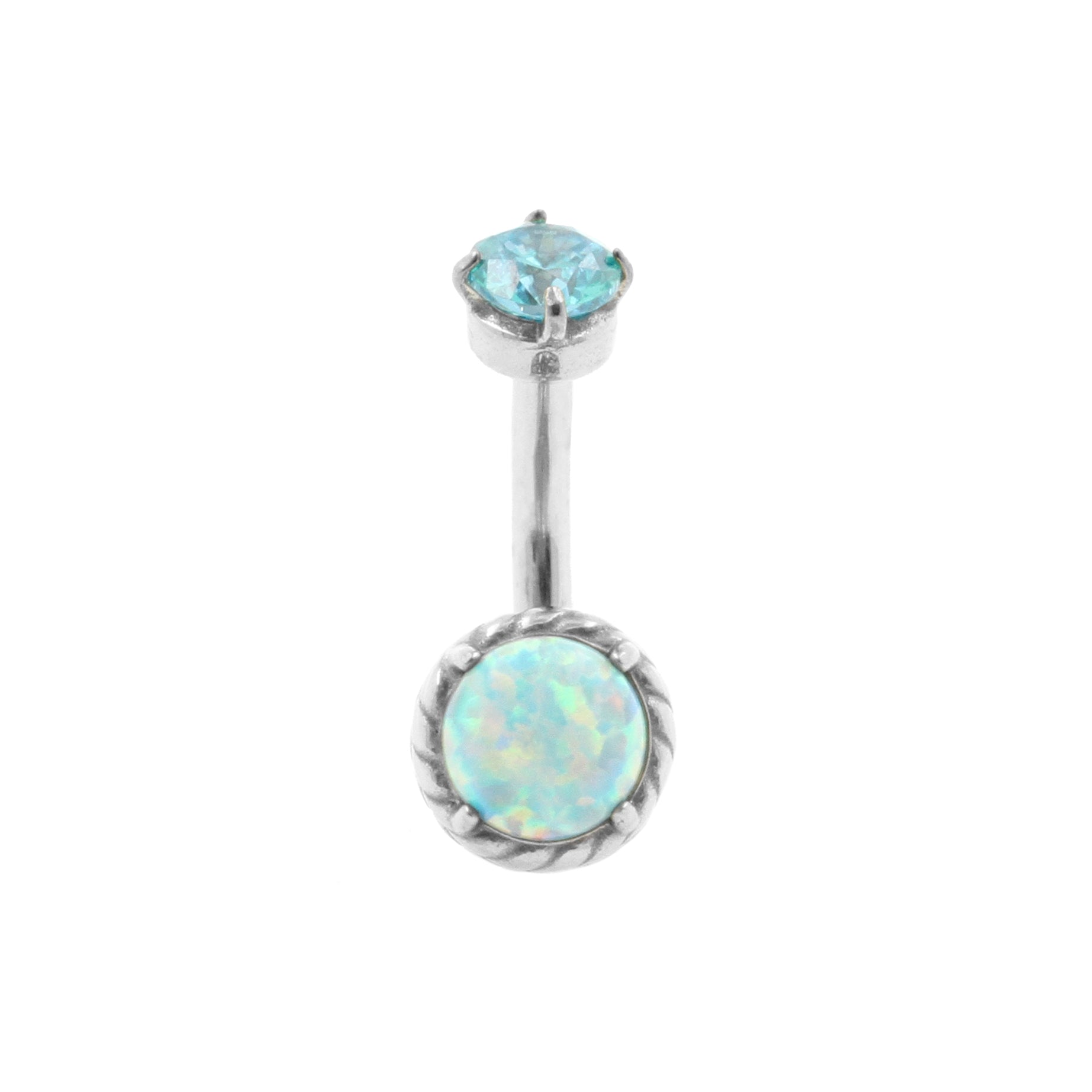 Surgical Steel Opal Zirconia - Rook Piercing Light Green Opal