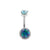 Surgical Steel Opal Zirconia - Rook Piercing Black Opal