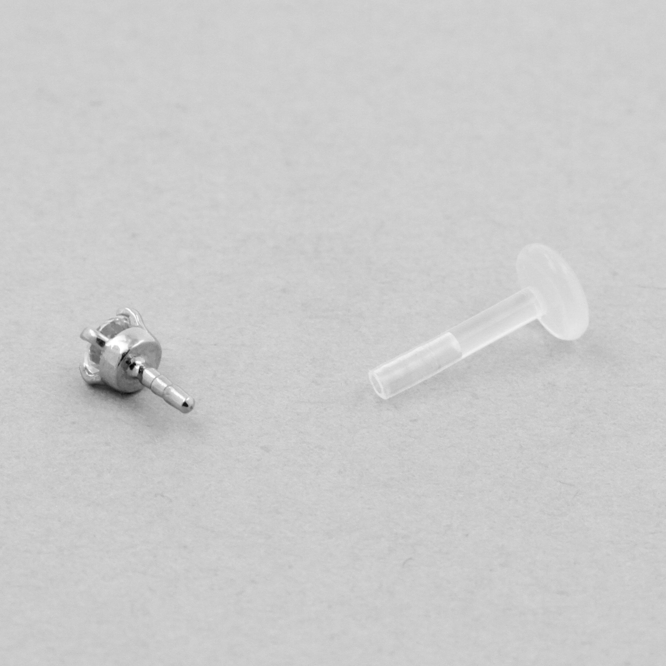 Bioplast Jewelled Labret - 2,5mm Zirconia