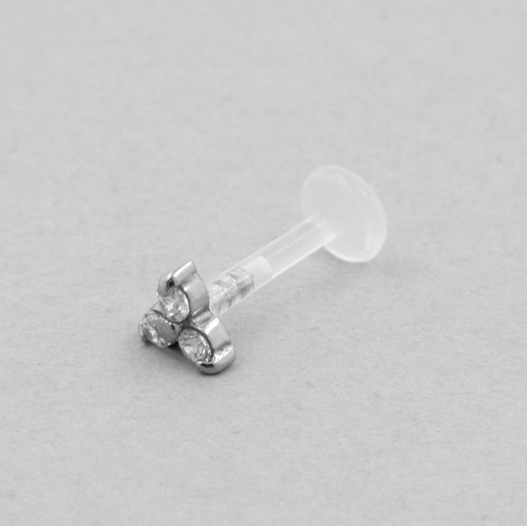 Bioplast Jewelled Labret - 4,0mm Trinity Zirconia