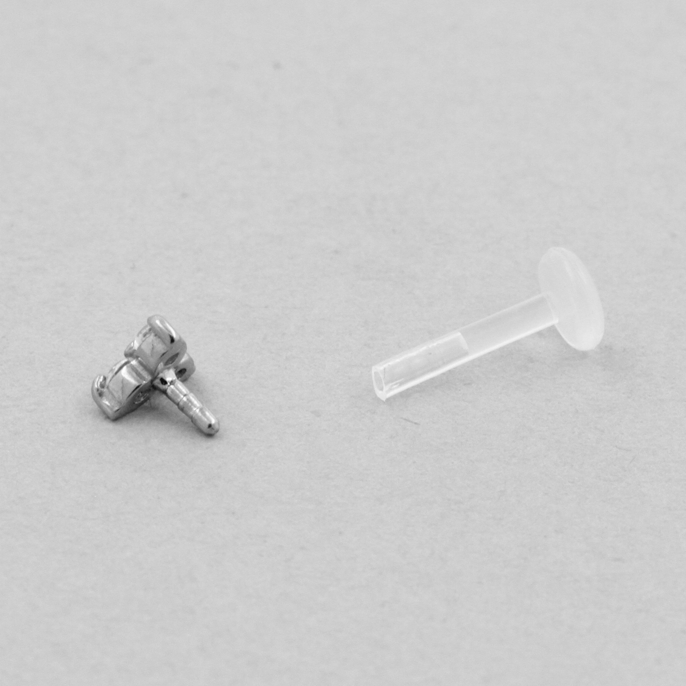 Bioplast Jewelled Labret - 4,0mm Trinity Zirconia