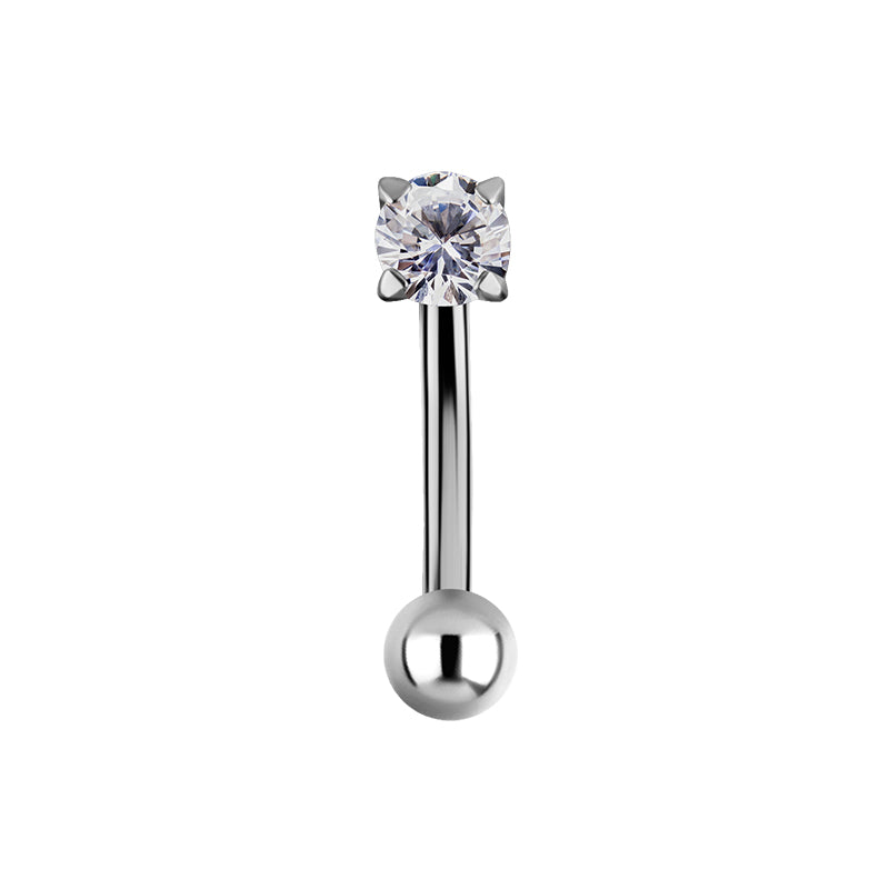 Titanium Zirconia Rook Piercing Silver