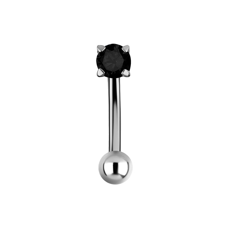 Titanium Zirconia Rook Piercing Silver