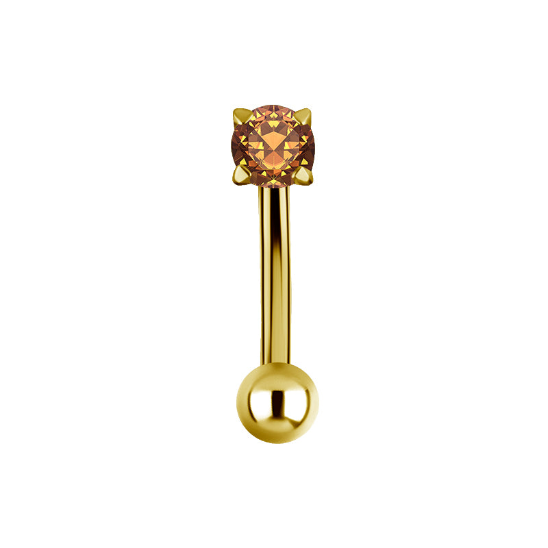 Titanium Zirconia Rook Piercing Gold