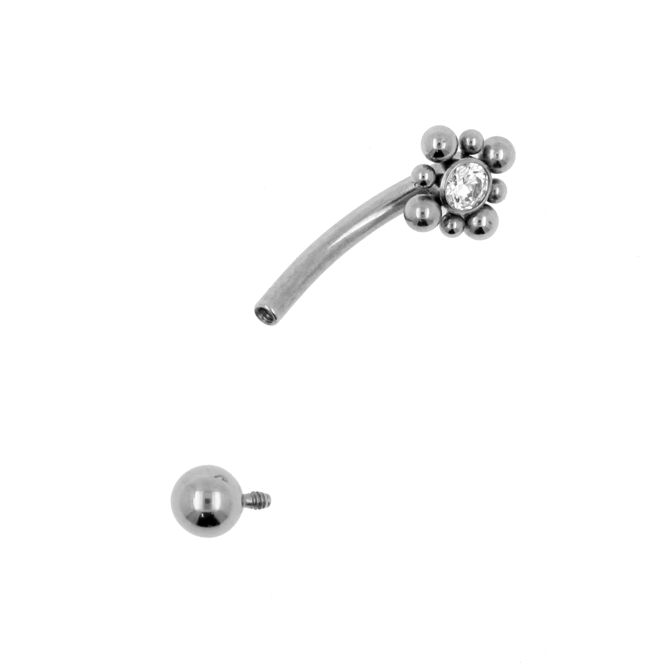 Titanium Zirconia Cluster Rook Piercing Clear