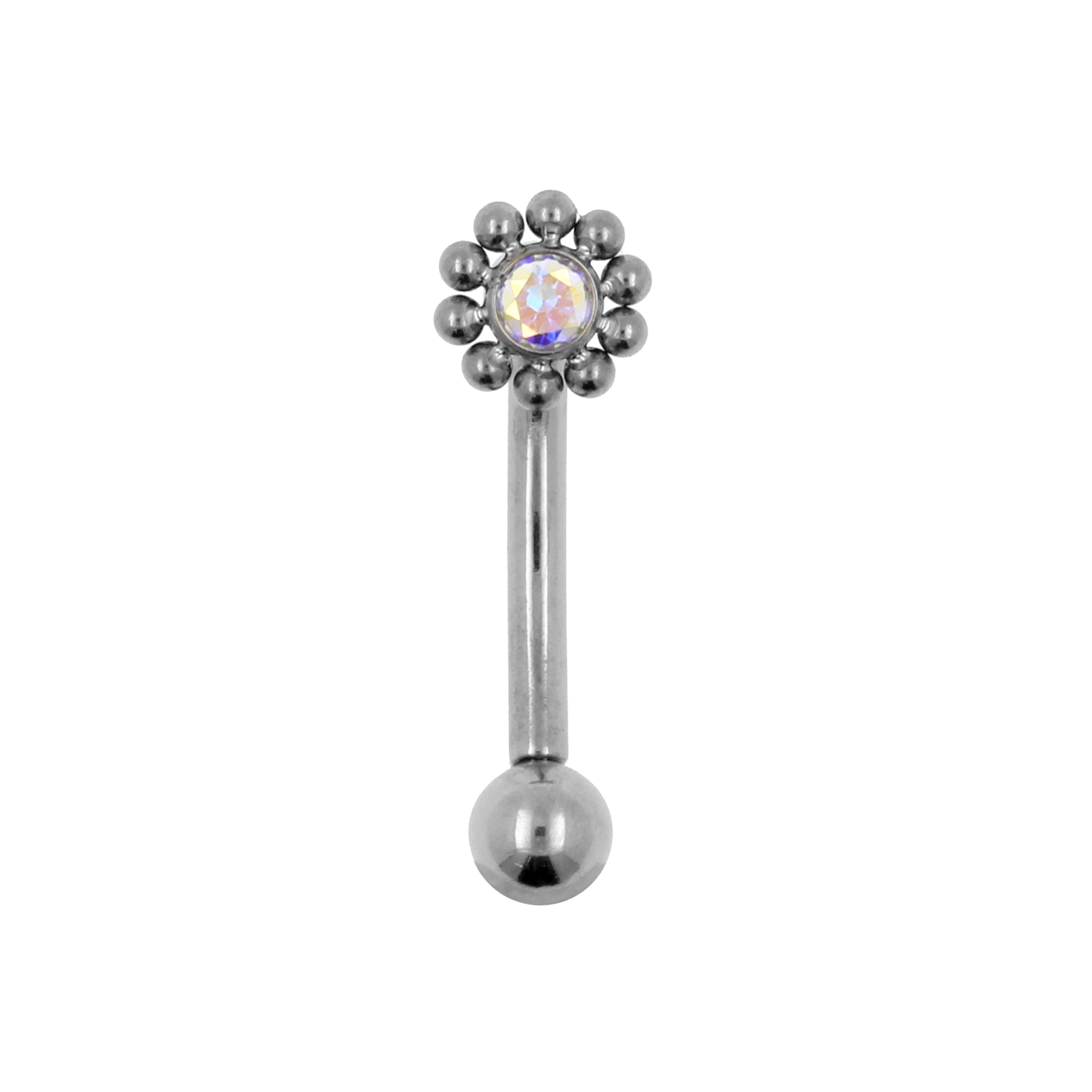 Titanium Zircona Cluster Rook Piercing Crystal AB