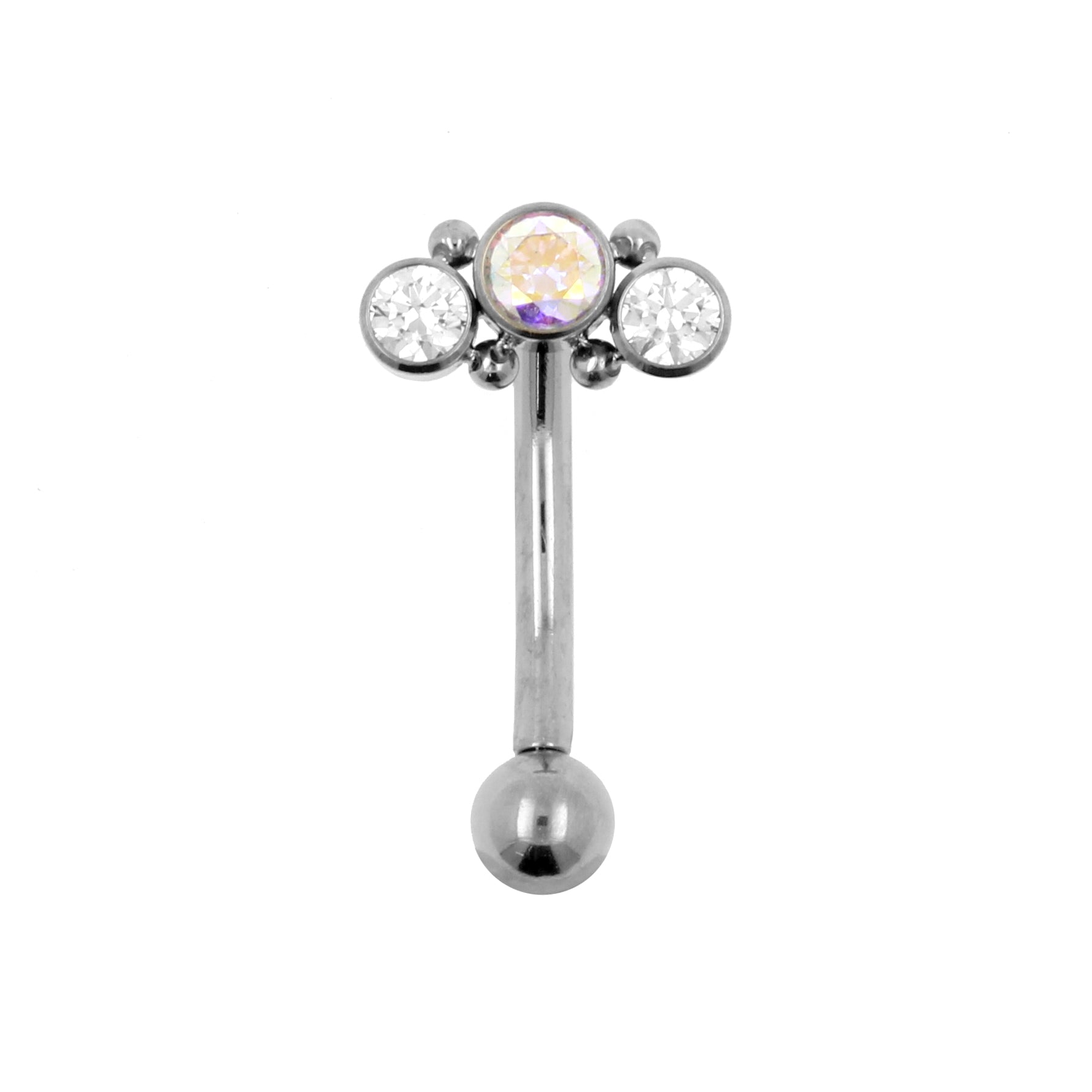 Titanium Zircona Cluster Rook Piercing Crystal AB