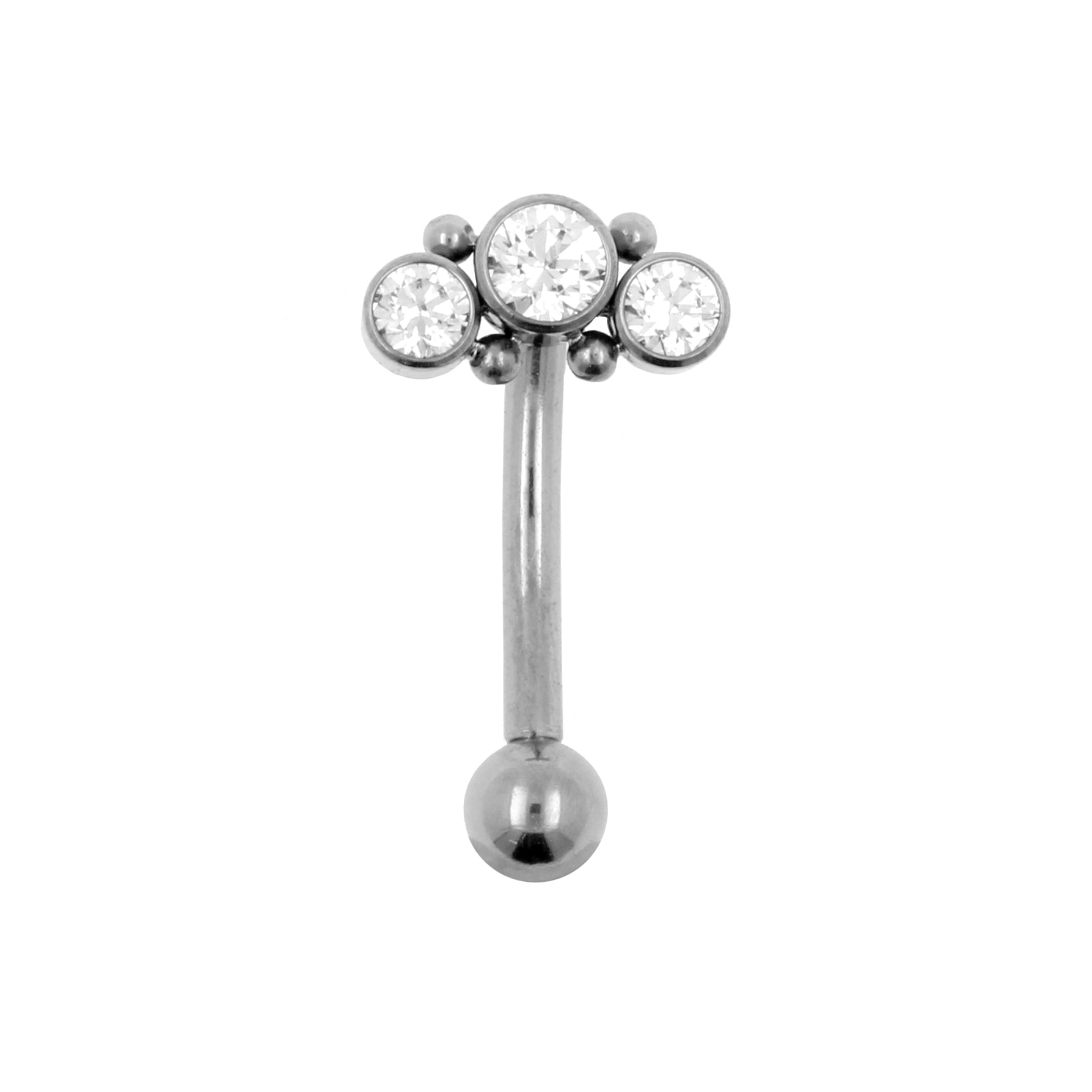 Titanium Zirconia Cluster Rook Piercing Clear