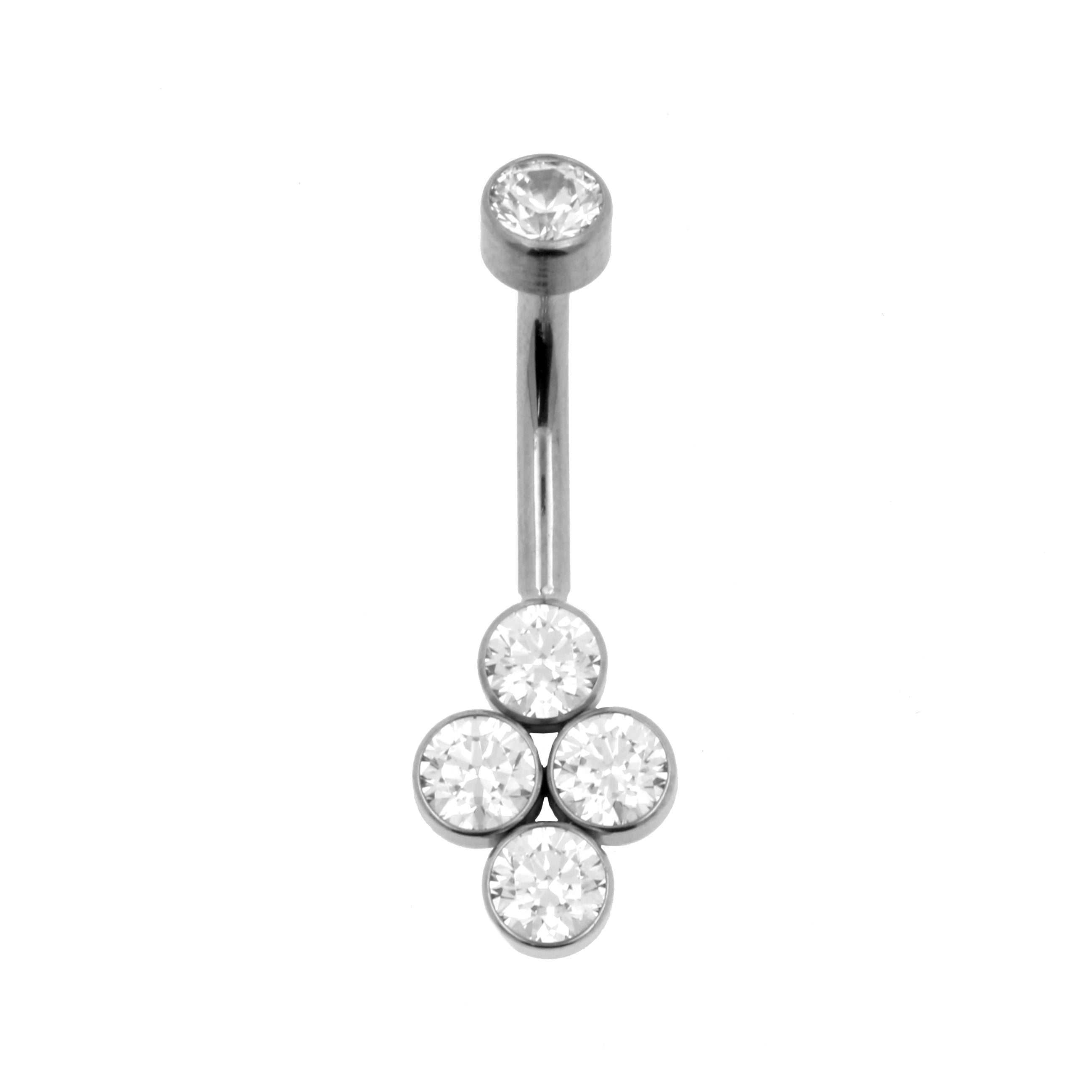 Titanium Zirconia Cluster Belly Ring Clear