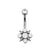 Titanium Zirconia Cluster Belly Ring Clear