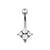 Titanium Zirconia Cluster Belly Ring Clear