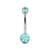 Titanium Navel Banana With Zirconia Mint Green