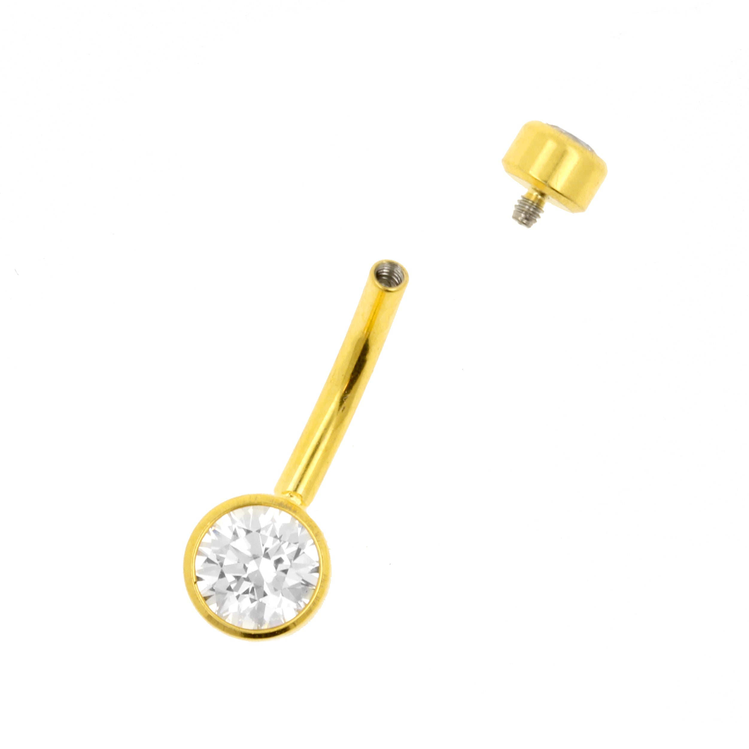 Titanium Navel Banana With Zirconia Clear