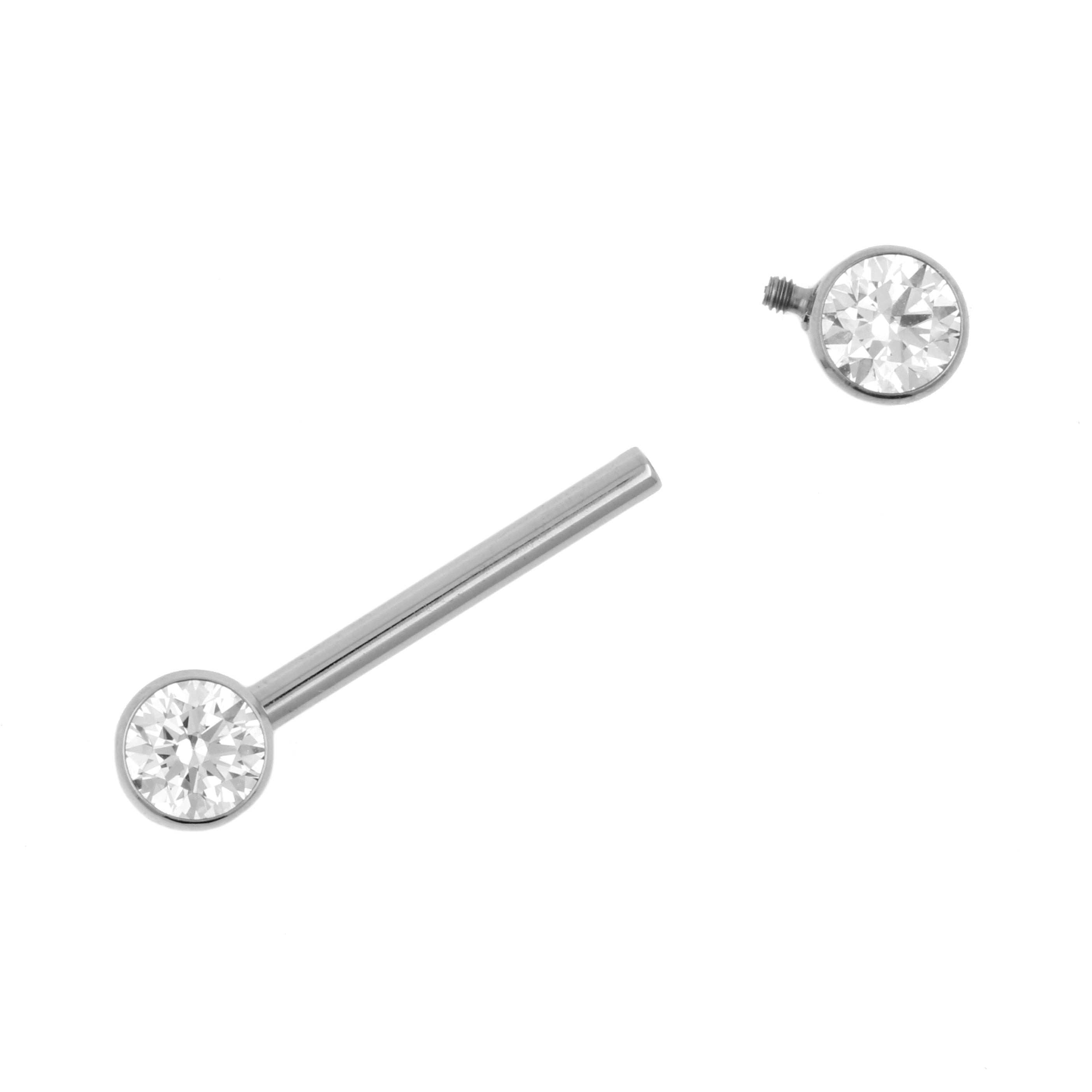 Titanium Nipple Barbell With Zirconia - 5 mm