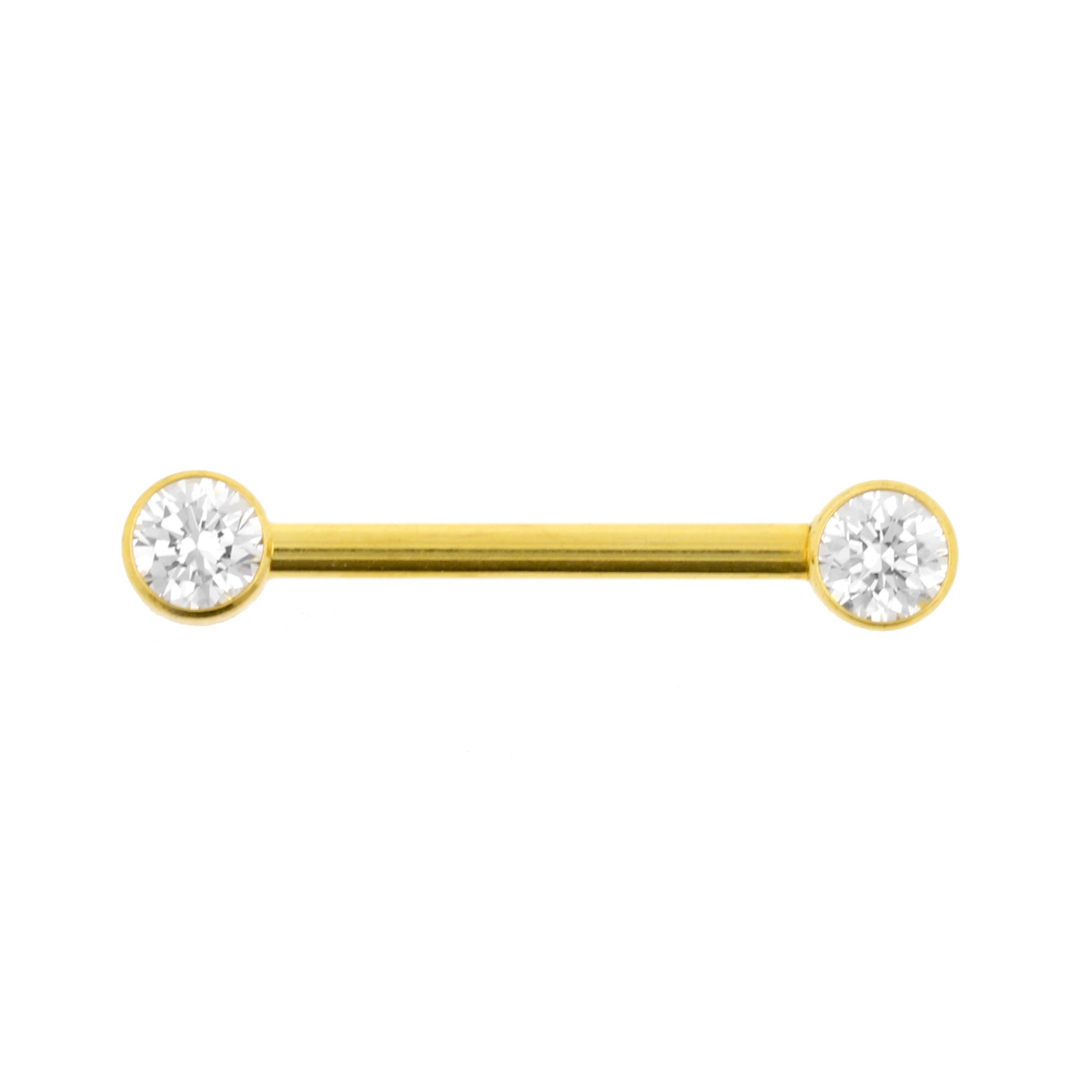 Titanium Tepel Barbell Met Zirkonia - 4 mm