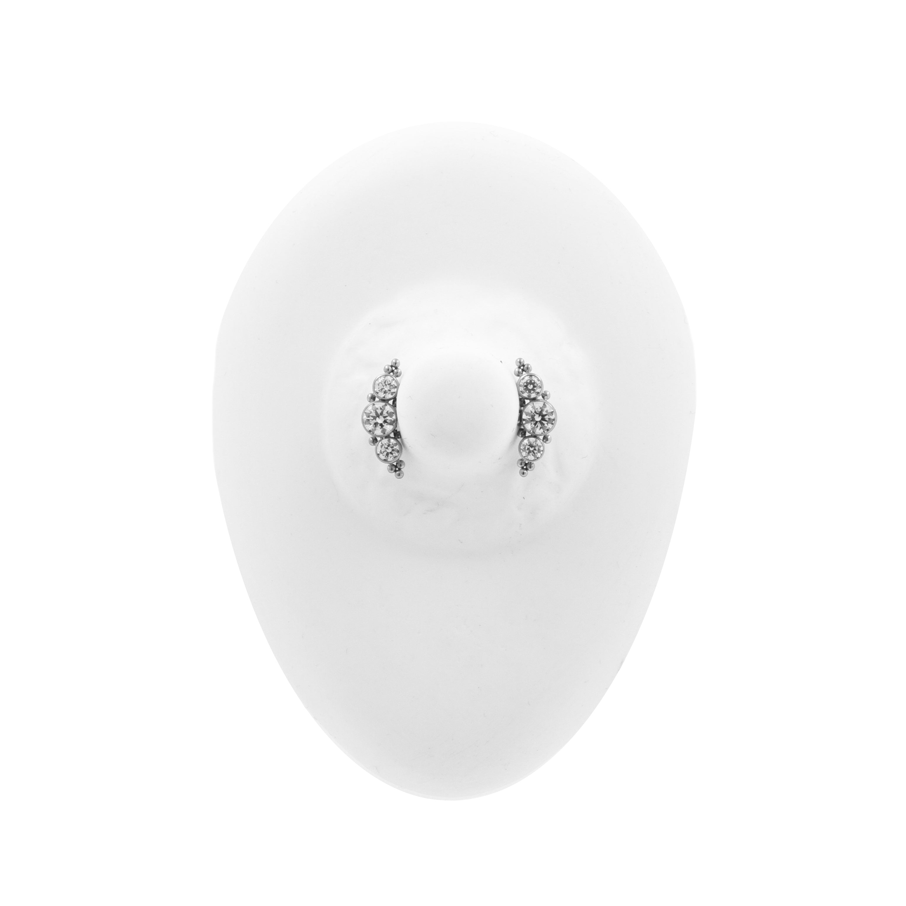 Titanium Zirconia Nipple Cluster - Silver