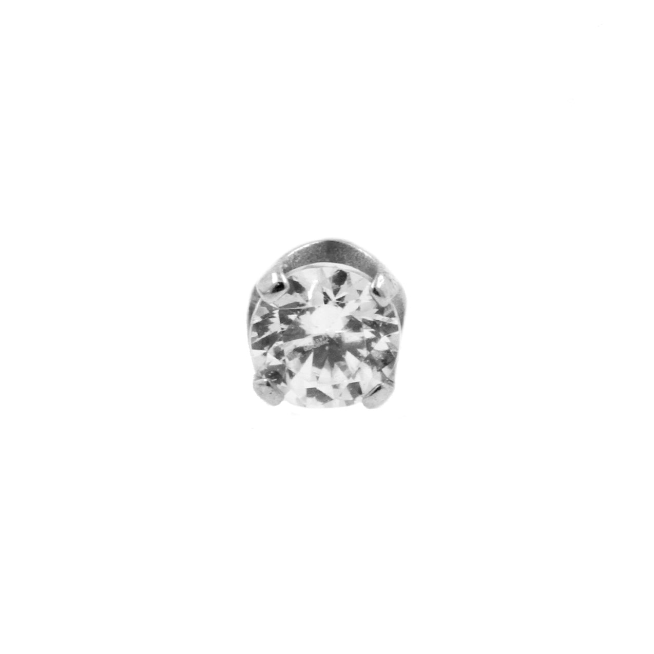 18 Karat White Gold Zirconia Top