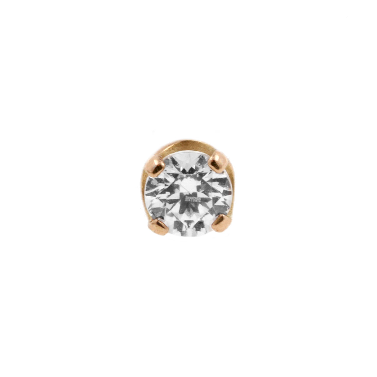 18 Karat Rose Gold Zirconia Top