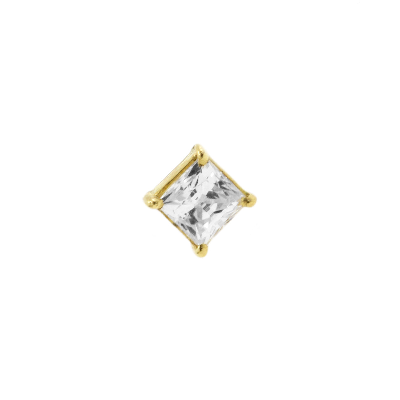 18 Karat Gold Zirconia Square